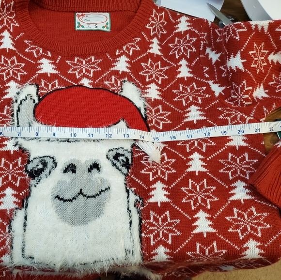 Llama Christmas Sweater/Small SOLD - Picture 4 of 6